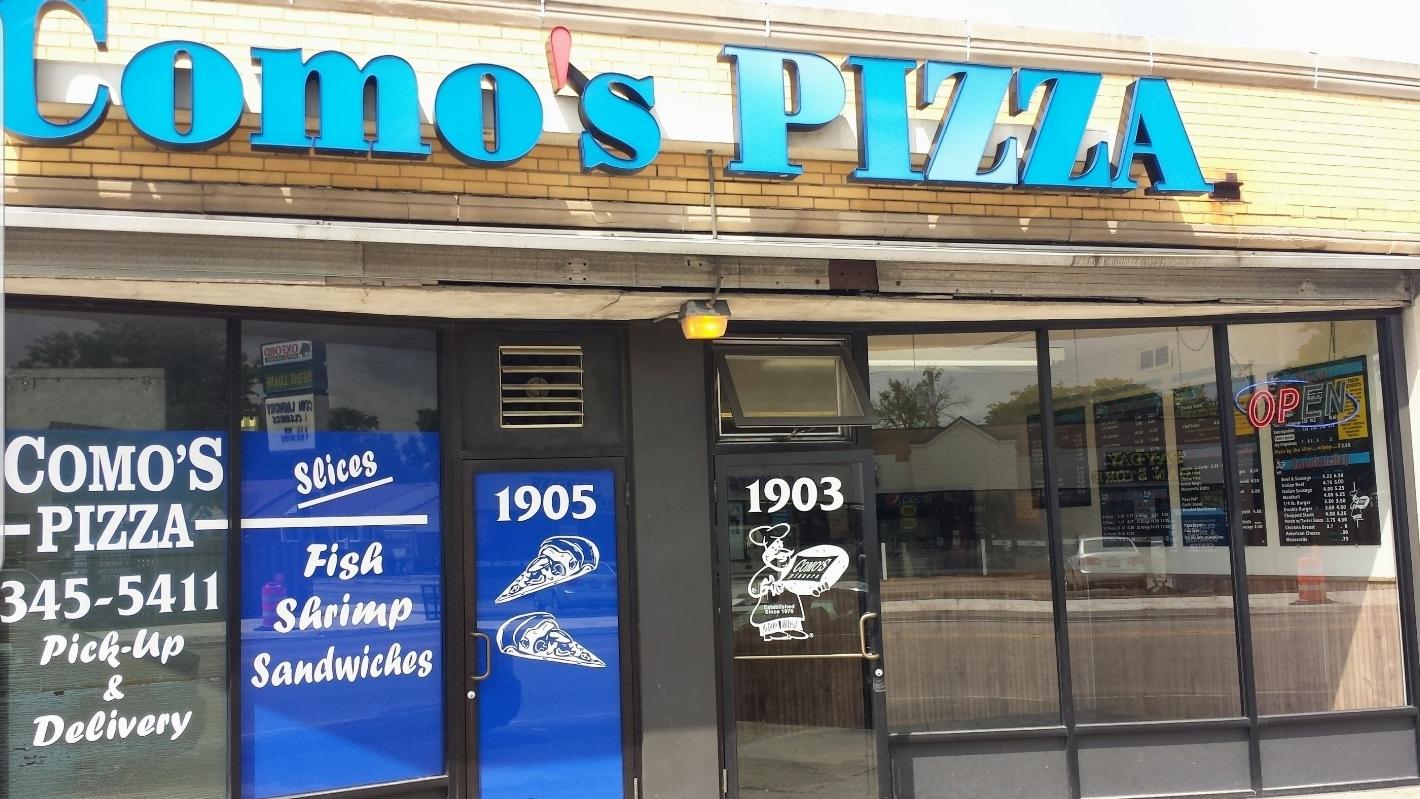 Como's Pizza Menu